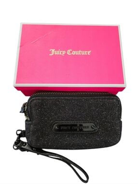Y2K Juicy Couture Black Stardust Wristlet With Original Box